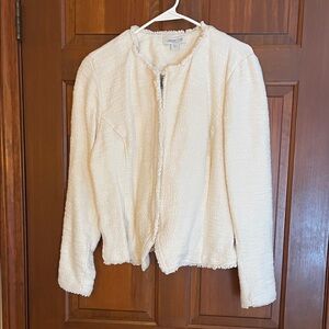 Coldwater Creek Women's Off-White Teddy Jacket